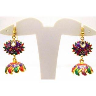 Meenakari Minakari Enamel Jhumka Jhumki Handmade Earring Jewelry Chandelier A149